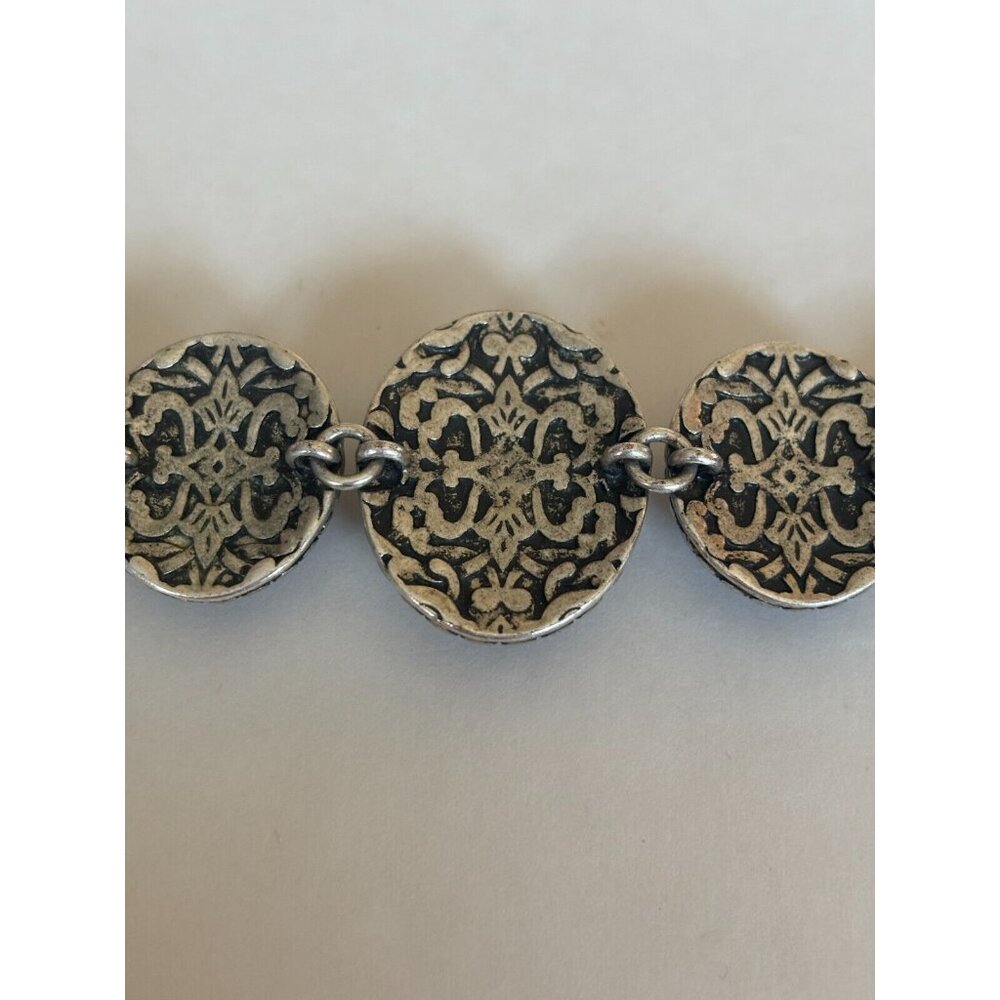 Lucky Brand Bracelet Boho Southwestern Style Blue Oval Cabochons Silver Tone - Picture 8 of 8
